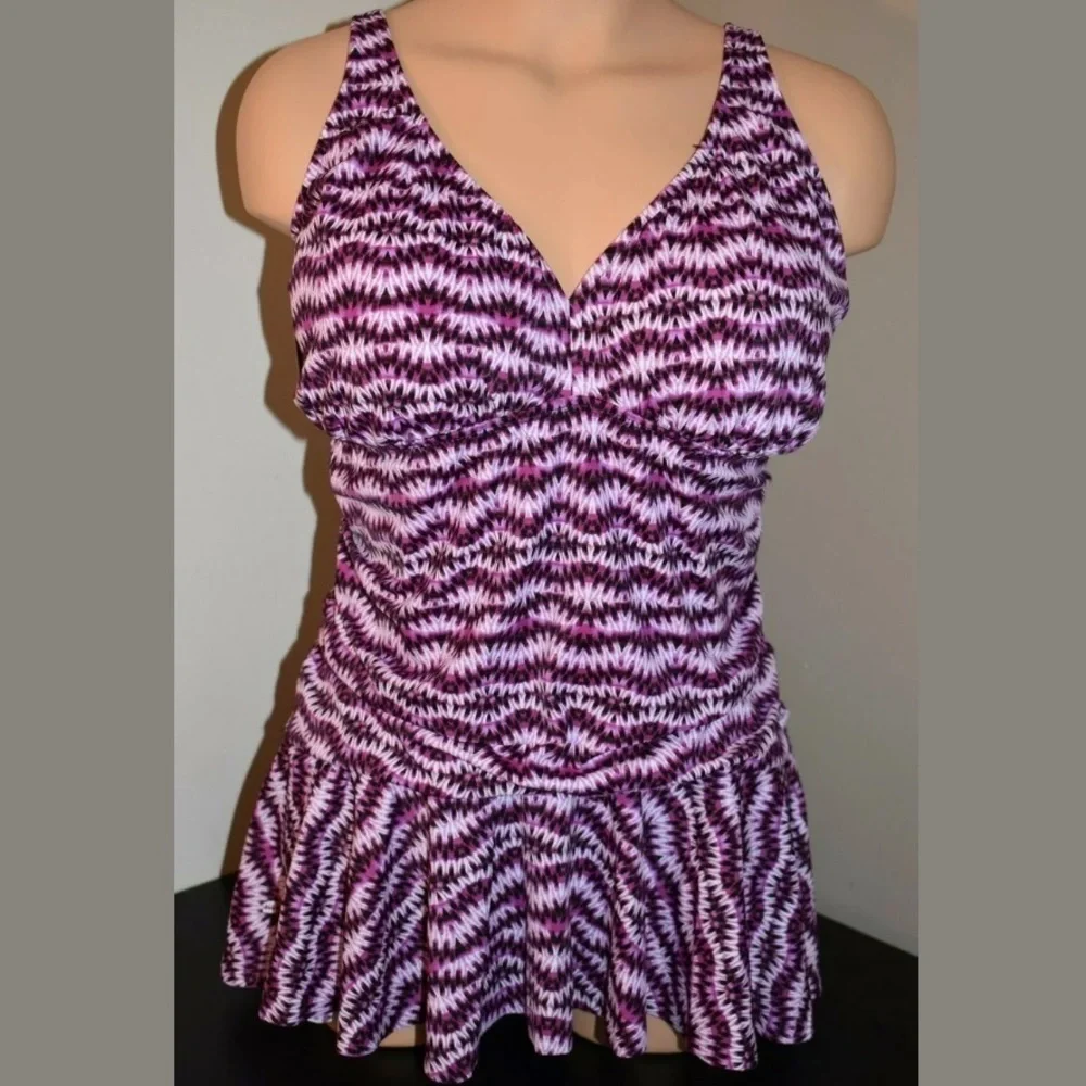 SWIM Solutions Skater One Piece Swimdress Swimsuit - Picture 2 of 6